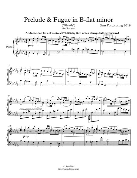 Prelude And Fugue In B-flat Minor (Ghostly), Op. 36